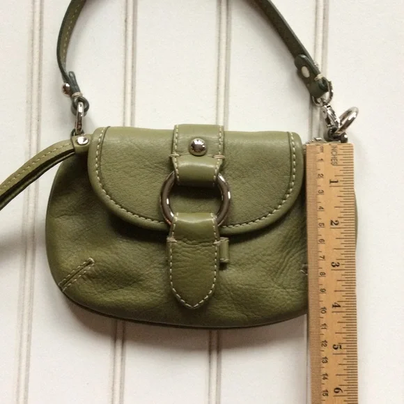 Banana Republic Green Leather Handbag /Wristlet - Picture 8 of 13